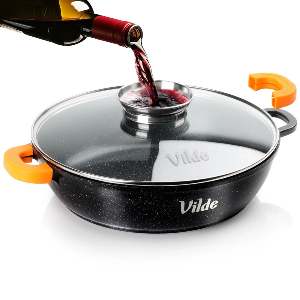 Patelnia granitowa głęboka ze szklaną pokrywką TERRUNA AROMA 24 cm, 2,1 l