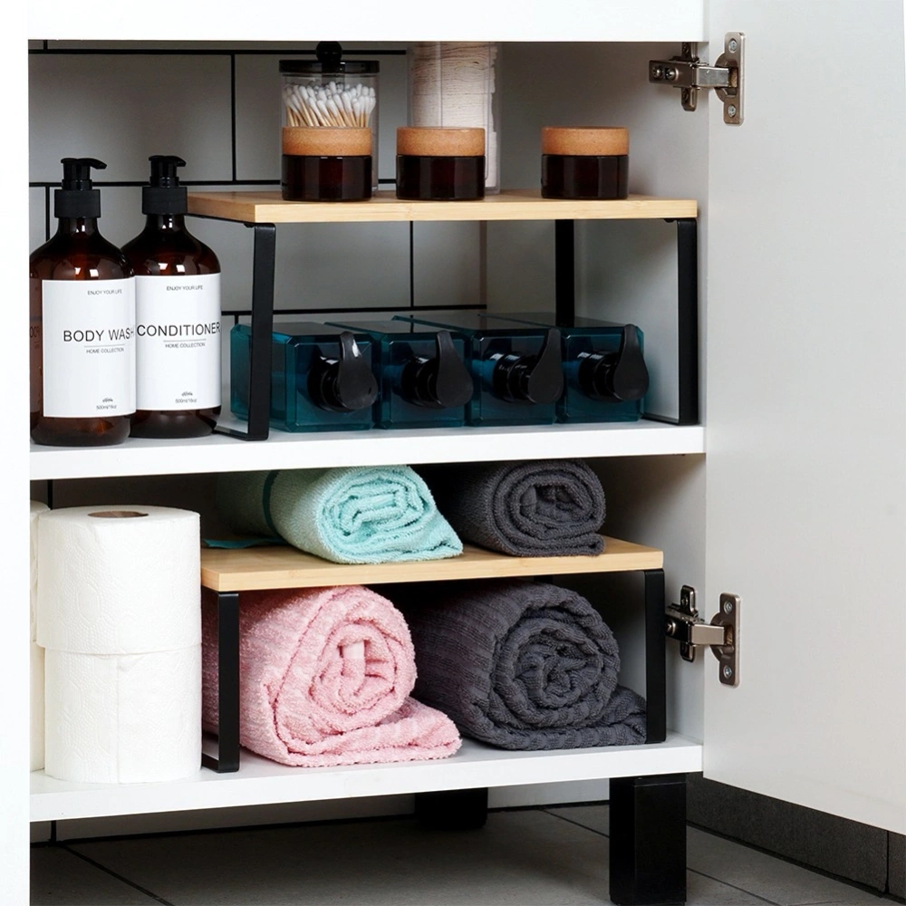 Półka kuchenna bambusowa 33,5x19,5x16 cm / 33,5x18,5x13,5 cm 2 szt.