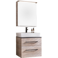 Zestaw mebli łazienkowych z serii Oxford dąb naturalny umywalka 61 cm Fackelmann