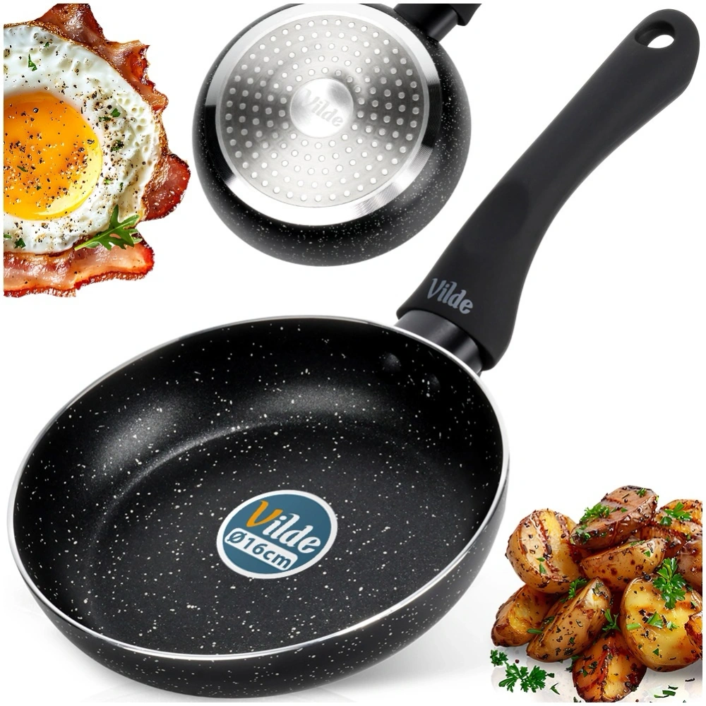 Patelnia granitowa BLACK LINE 16 cm