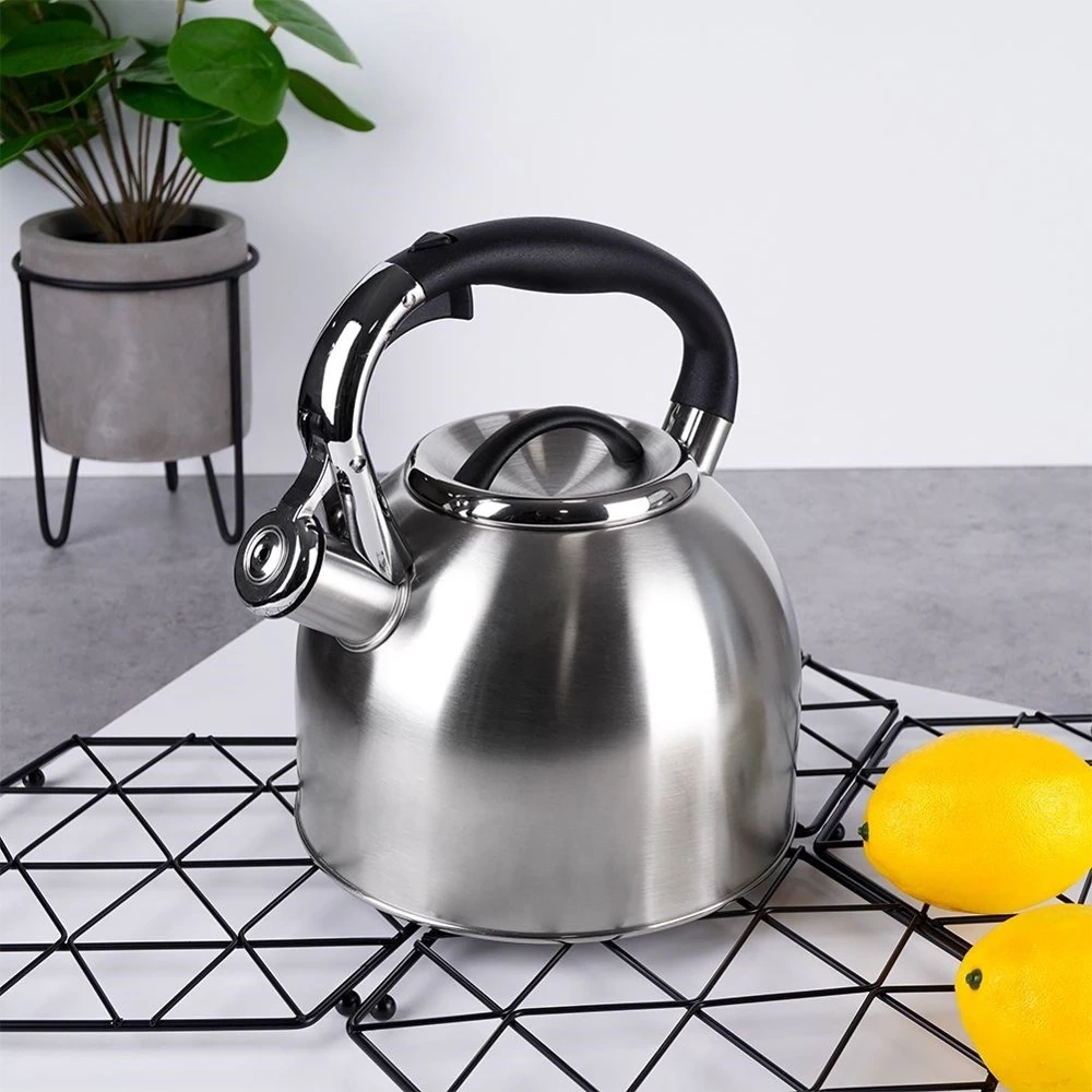 Czajnik z gwizdkiem stalowy srebrny 2 l
