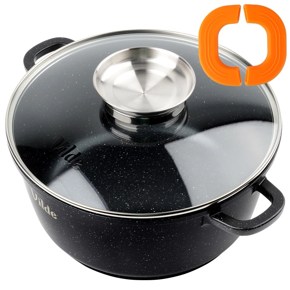 Garnek granitowy ze szklaną pokrywką TERRUNA AROMA 24 cm, 4 l