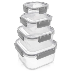 Pojemniki na żywność z pokrywką i uszczelką 4 szt.