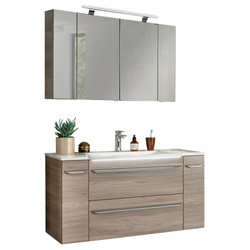Zestaw mebli łazienkowych z serii Luxor 120 cm szary dąb Fackelmann