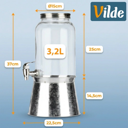 Słój do napojów z kranikiem i stojakiem 3,2 l