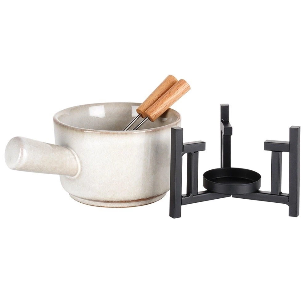 Zestaw do fondue porcelanowy 450 ml, 4 el.