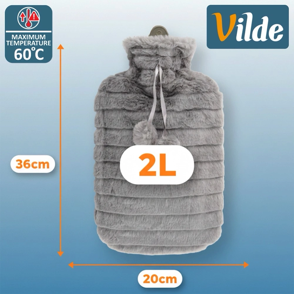 Termofor z pokrowcem szary 2 l