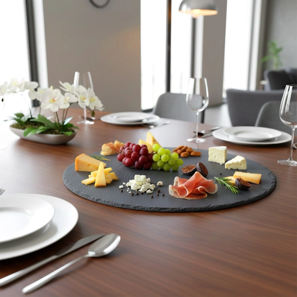 Taca do serwowania kamienna łupek okrągła 30 cm