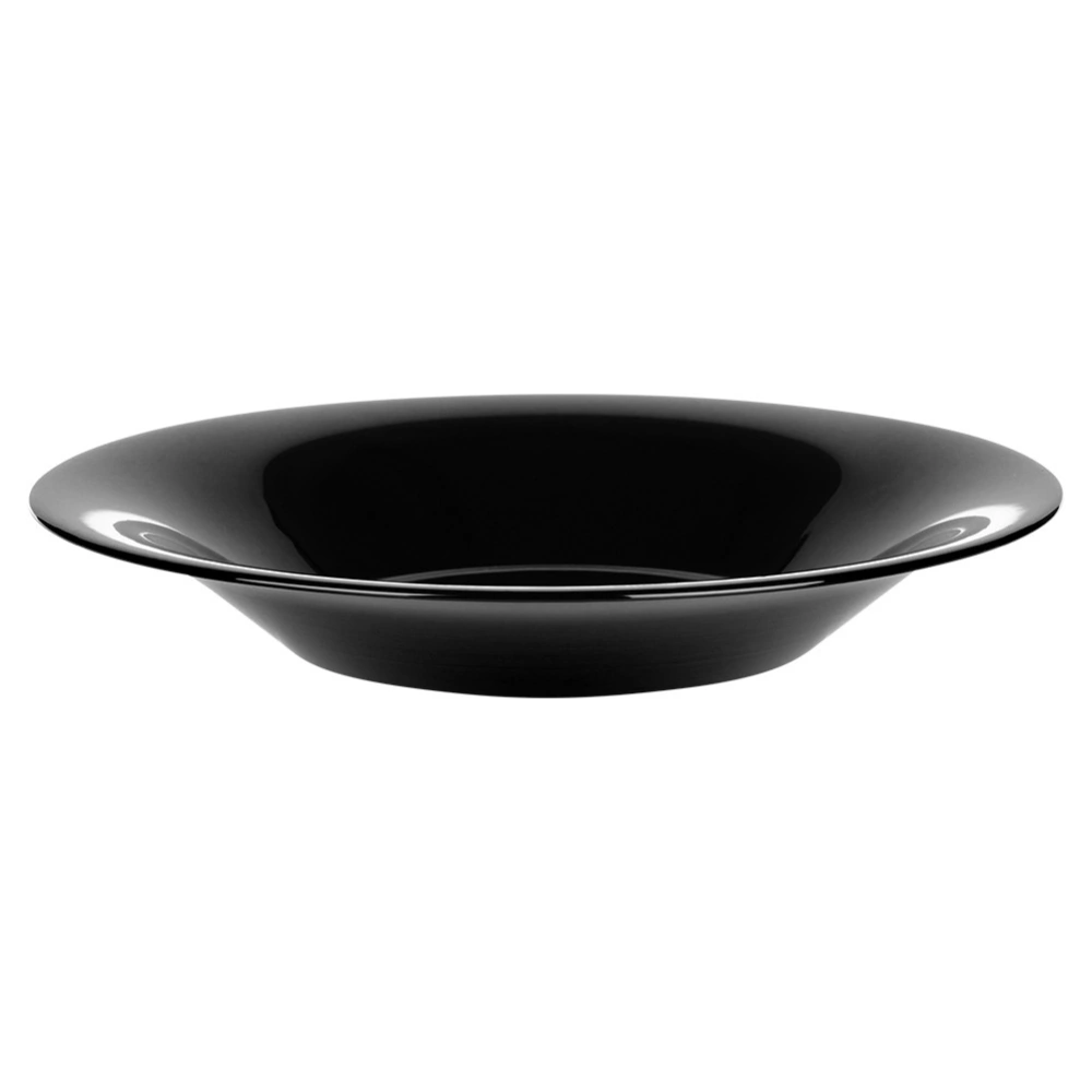 Talerze obiadowe głębokie szklane czarne 21,5 cm, 400 ml 6 szt.