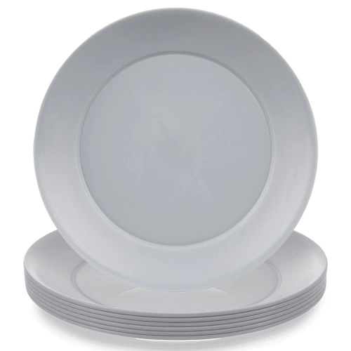 Talerze deserowe plastikowe szare SANDY 20,5 cm 6 szt.