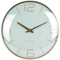 Zegar ścienny złoty miętowy 30 cm