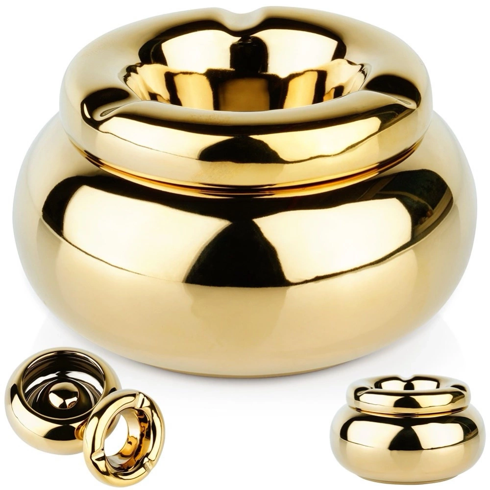 Popielniczka dolomit złota okrągła 11 cm