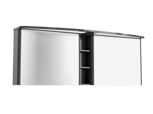 Szafka lustrzana 142 cm z kolekcji Classico w kolorze grafitowym z oświetleniem LED