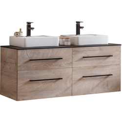 Zestaw podwójny szafka + umywalka Oxford dąb naturalny Fackelmann