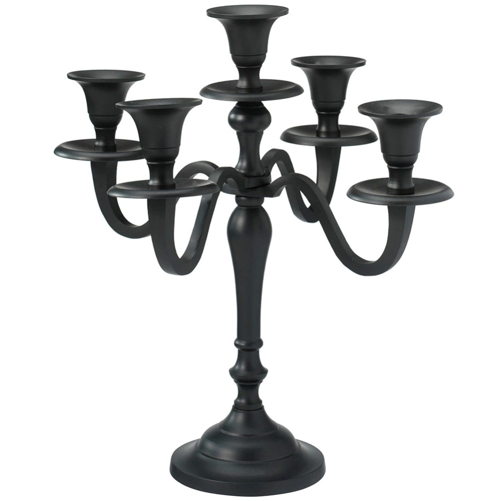Świecznik kandelabr czarny 5-ramienny 31 cm