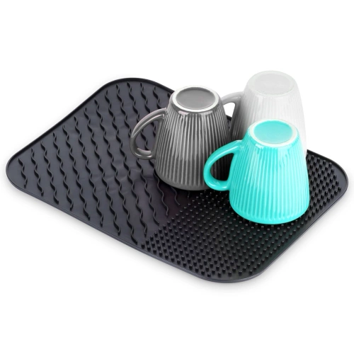 Mata do suszenia naczyń silikonowa czarna 34x26,5 cm