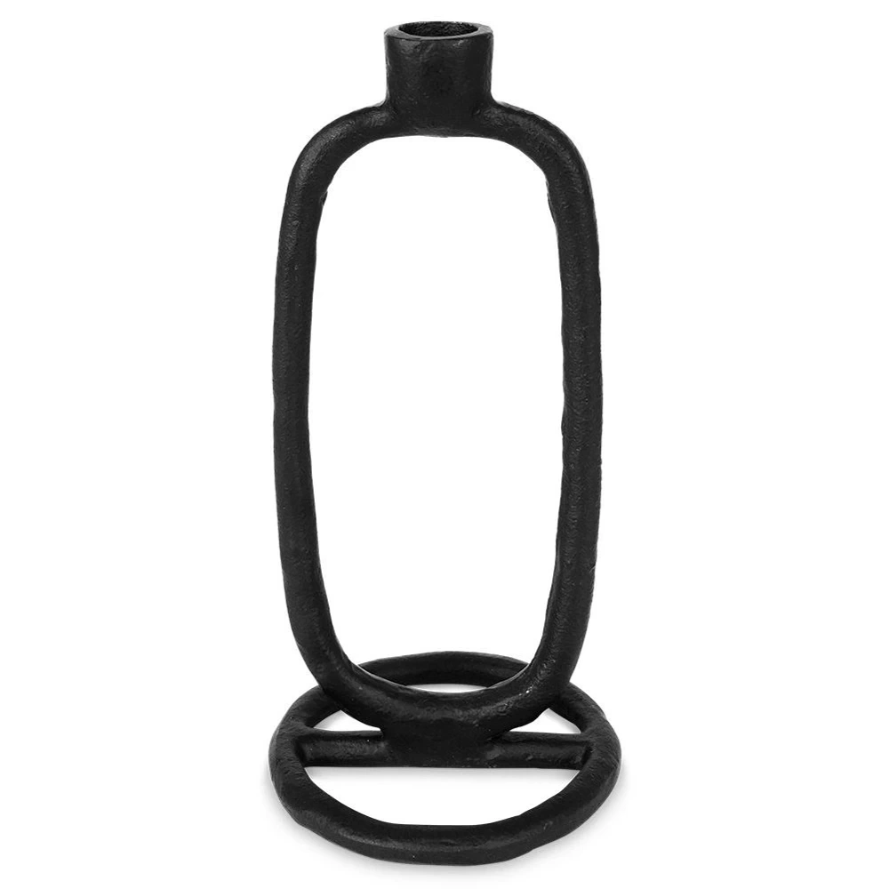 Świecznik aluminiowy czarny 24 cm