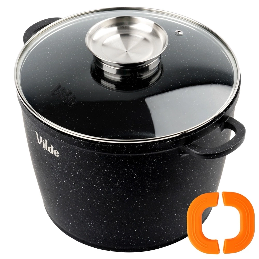 Garnek granitowy ze szklaną pokrywką TERRUNA AROMA 28 cm, 9,7 l