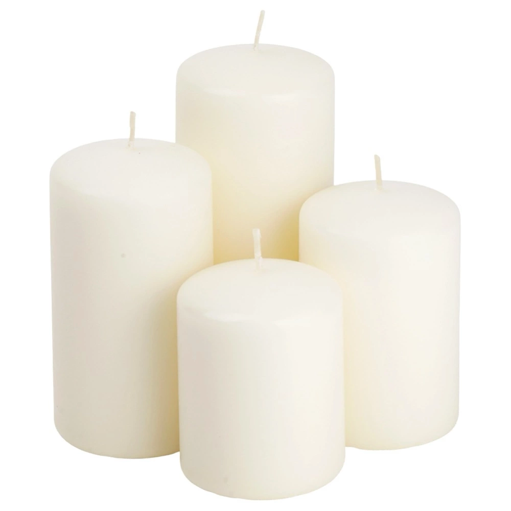 Świece bryłowe białe bezzapachowe 4 szt.