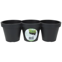 Doniczka ogrodowa plastikowa potrójna czarna 39,5 cm