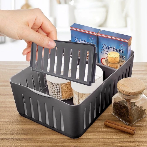 Pojemnik organizer na przyprawy szary 24,5x16x8 cm