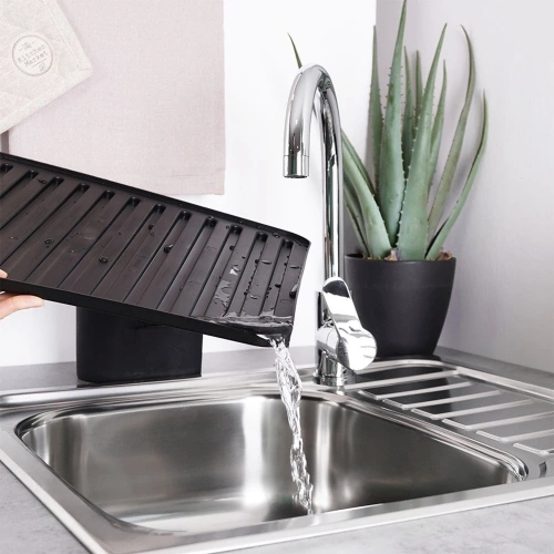 Mata do suszenia naczyń czarna 39,5x30,5 cm