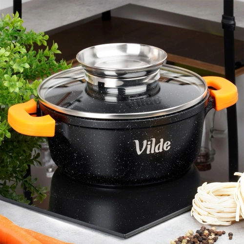 Garnek granitowy ze szklaną pokrywką TERRUNA AROMA 16 cm, 1,2 l