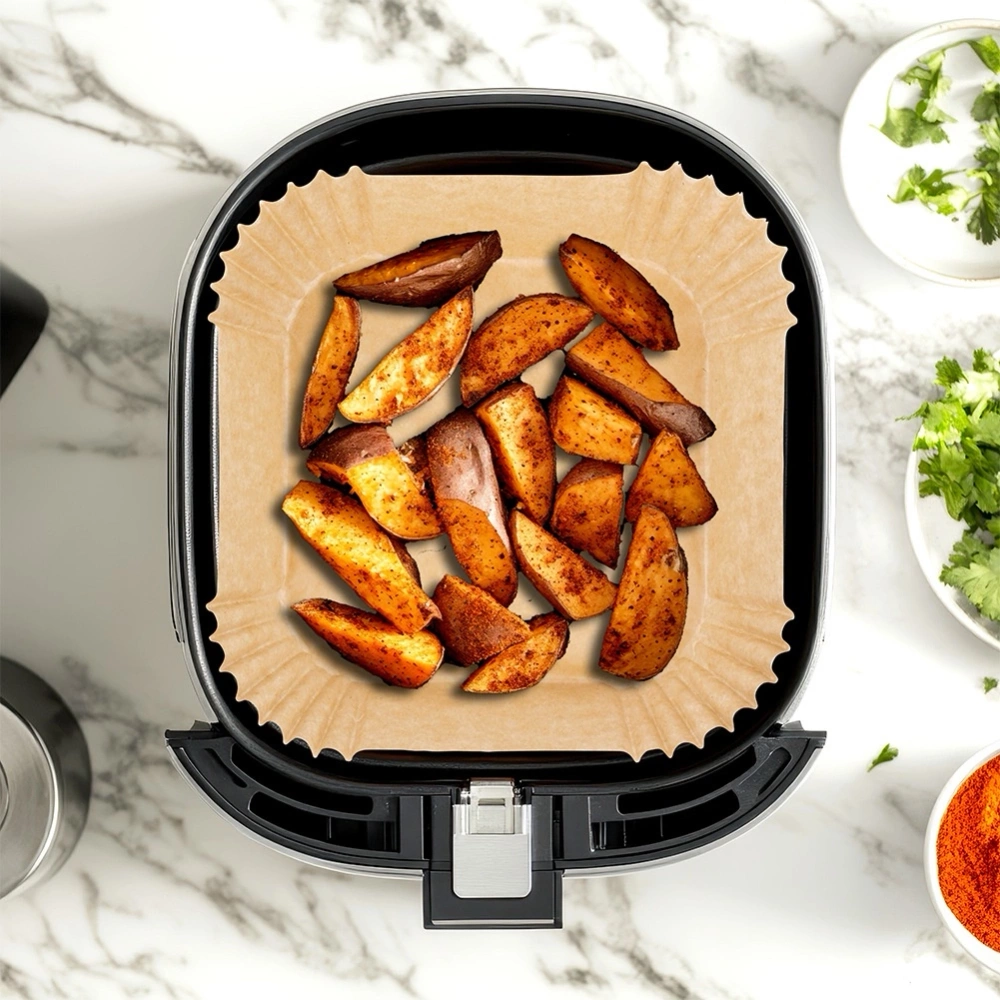 Wkład do frytkownicy Air Fryer beztłuszczowej papierowy kwadratowy 19x19 cm 50 szt.