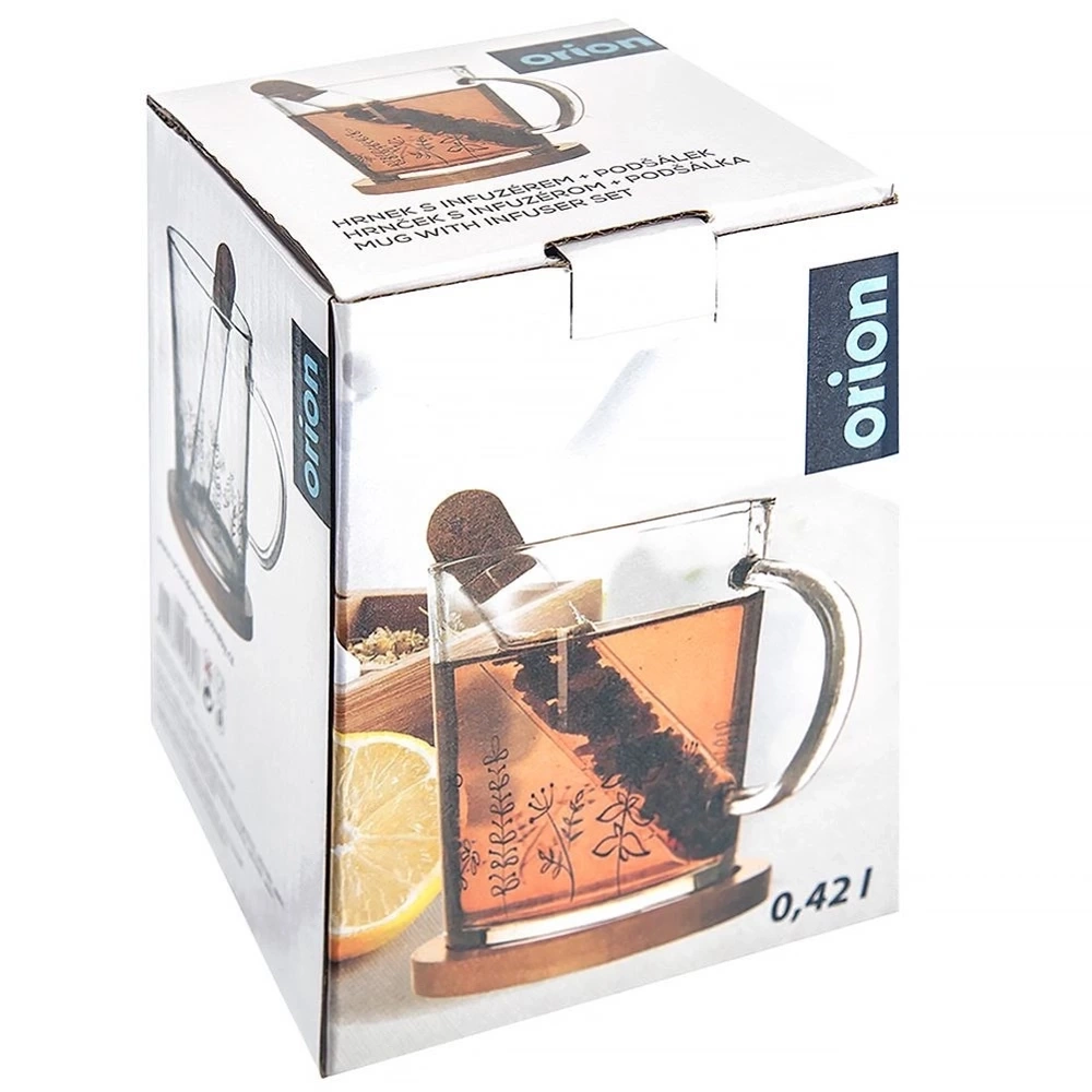 Kubek z zaparzaczem szklany LOUKA 400 ml 3 el.