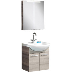 Zestaw mebli łazienkowych z szafką pod umywalkę 62,4 cm szary dąb A-Vero Fackelmann
