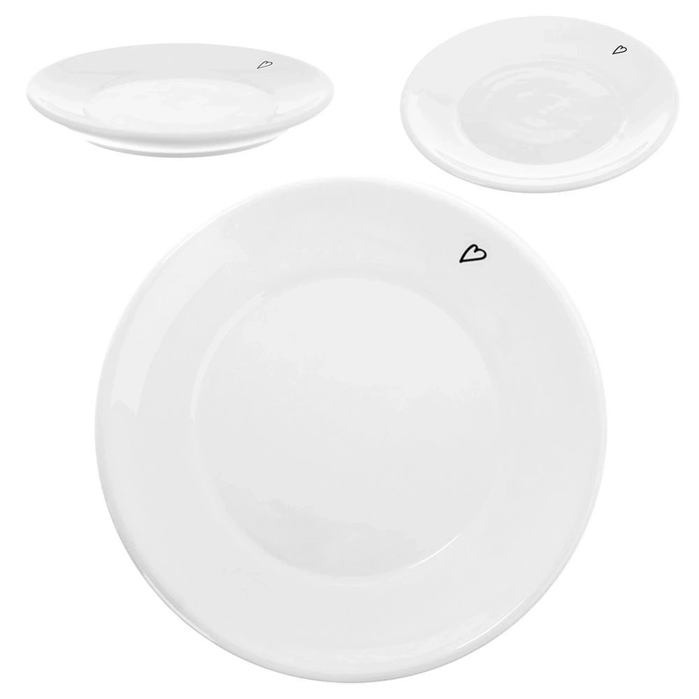 Spodek mały talerzyk ceramiczny biały SERCE 12 cm