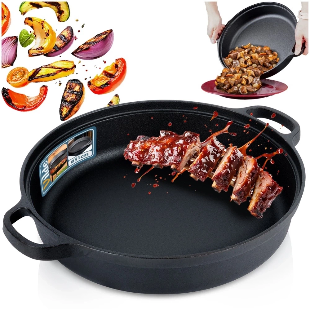 Patelnia żeliwna głęboka CAST LINE 30 cm, 3,5 l