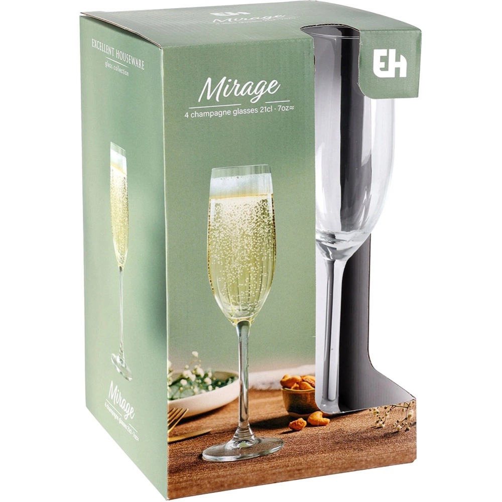 Kieliszki do szampana szklane 210 ml 4 szt.