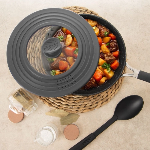 Pokrywka szklana silikonowa uniwersalna 20/22/24 cm