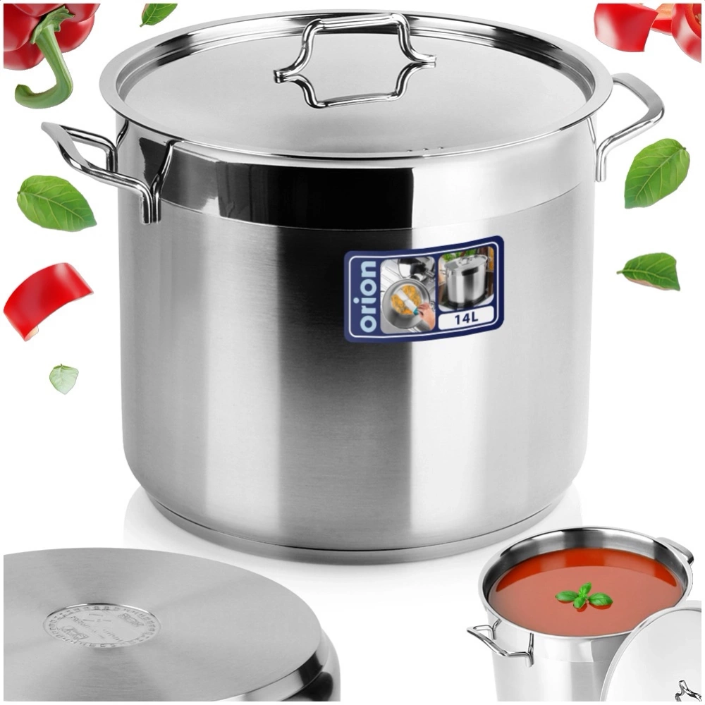 Garnek stalowy z pokrywką ANETT 28 cm, 14 l