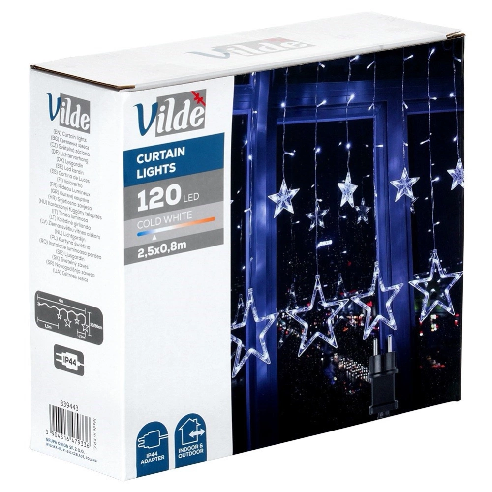 Kurtyna świetlna zewnętrzna 120 LED 2,5 m