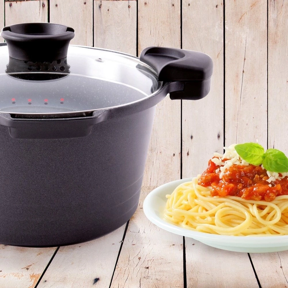 Garnek granitowy z pokrywką do odcedzania GRANDE 24 cm, 5,5 l