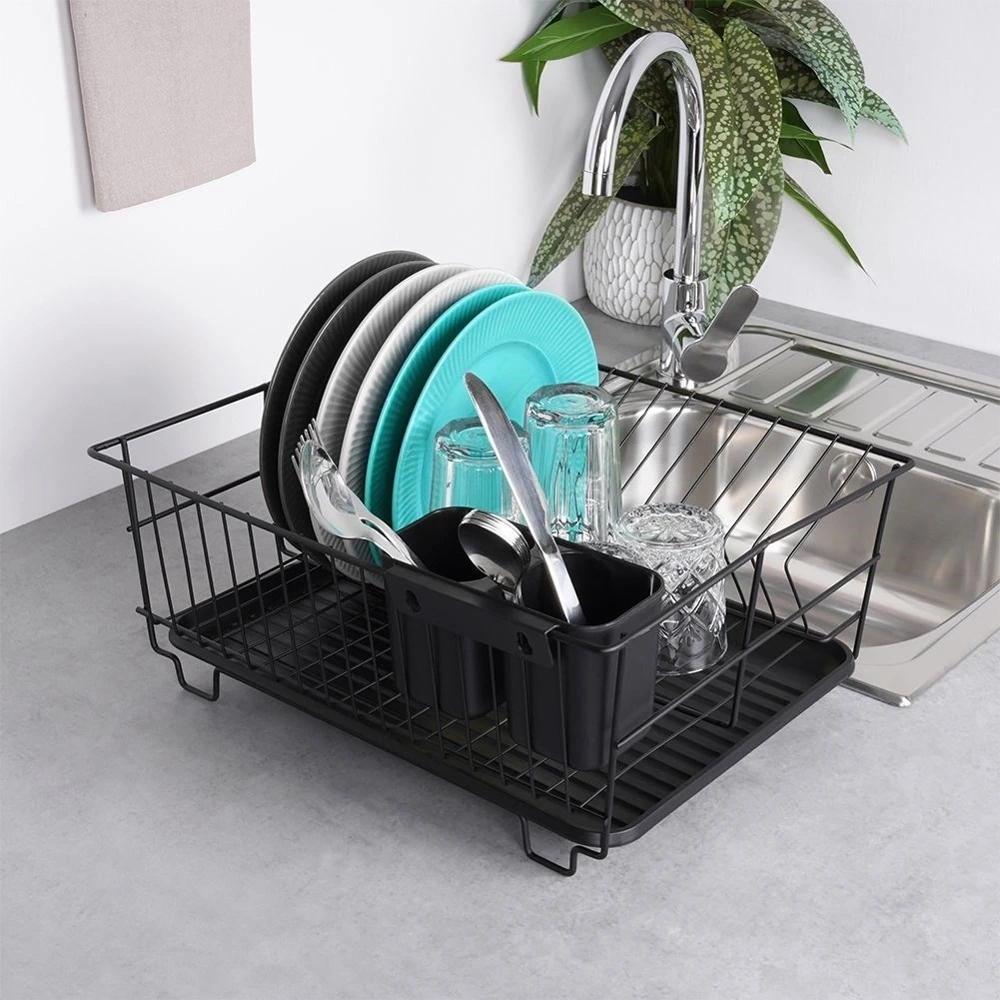 Suszarka na naczynia czarna 40x33x17 cm