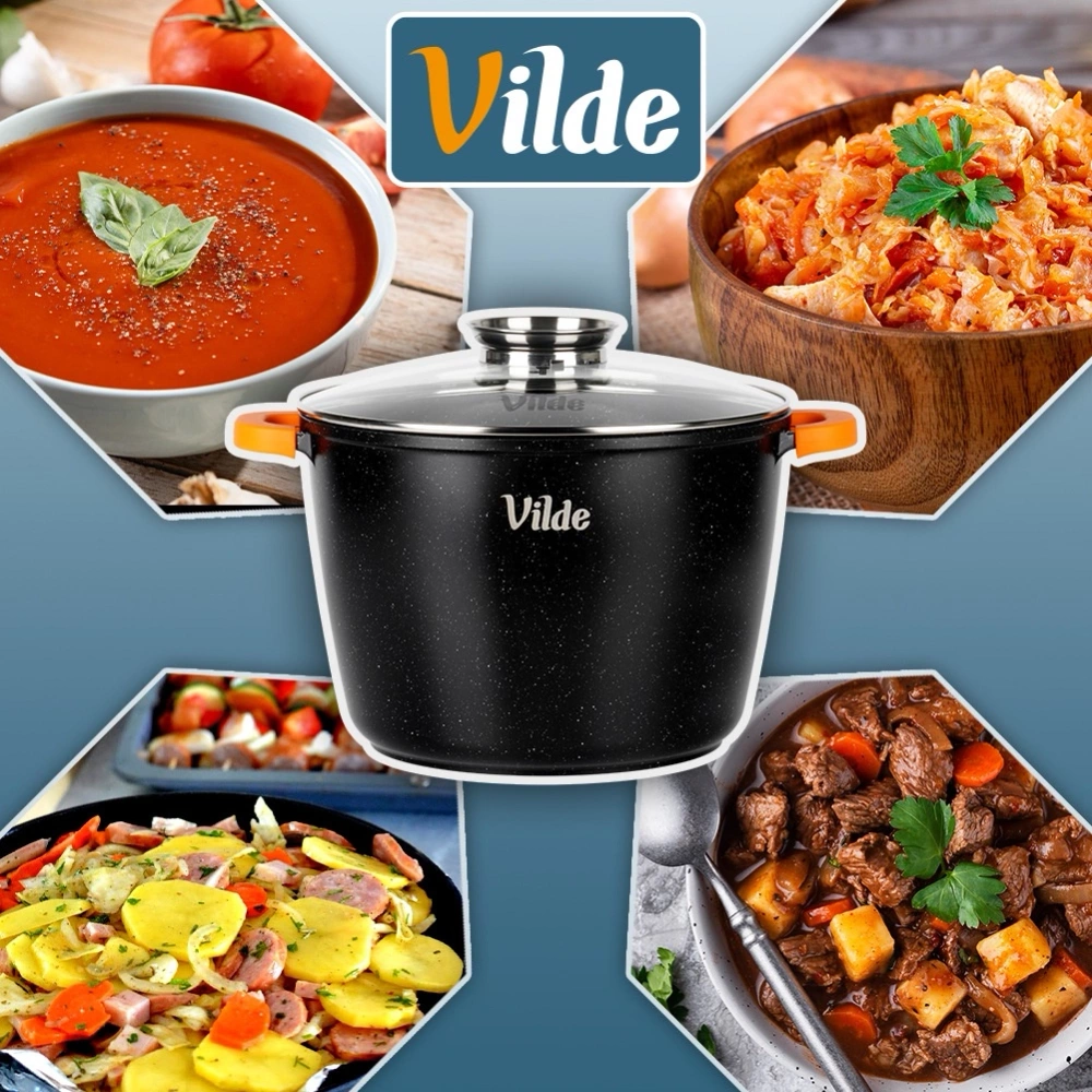 Garnek granitowy ze szklaną pokrywką TERRUNA AROMA 28 cm, 9,7 l