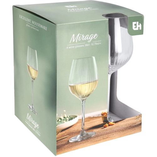 Kieliszki do wina szklane 380 ml 4 szt.