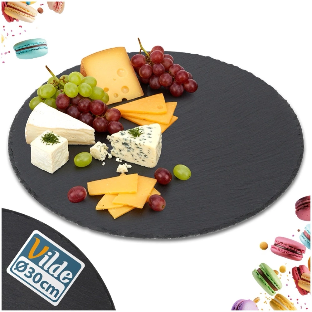 Taca do serwowania kamienna łupek okrągła 30 cm