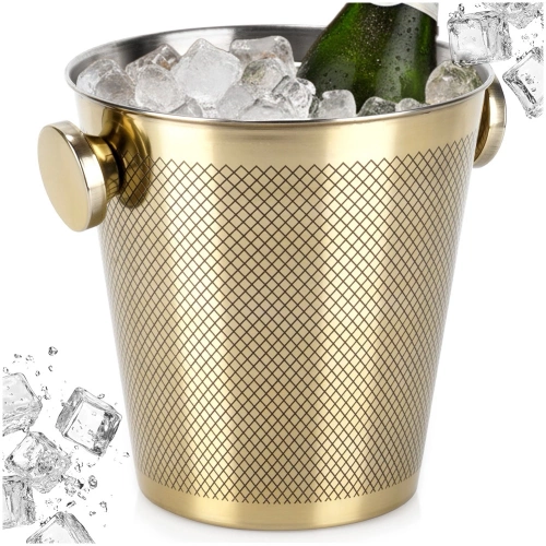 Wiaderko do lodu stalowe złote 4,5 l