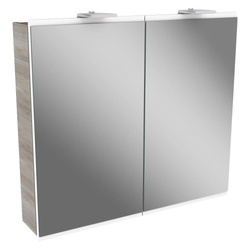 Szafka lustrzana 3D z oświetleniem LED 80 cm szary dąb + biały Lima Fackelmann 84893