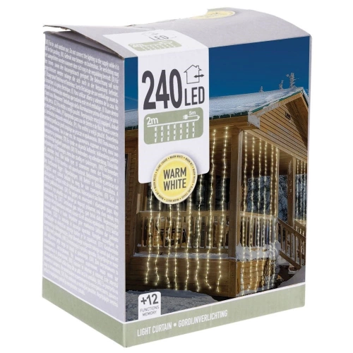 Kurtyna świetlna zewnętrzna 240 LED 2 m