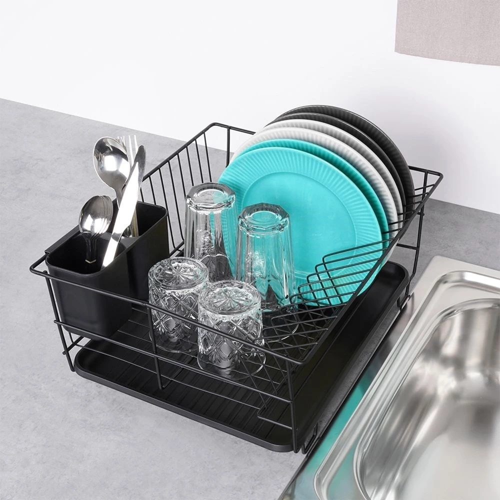 Suszarka na naczynia czarna 40x33x17 cm