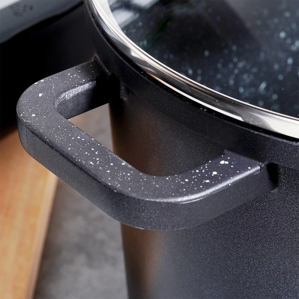Garnek granitowy ze szklaną pokrywką wysoki GRANDE 4,2 l