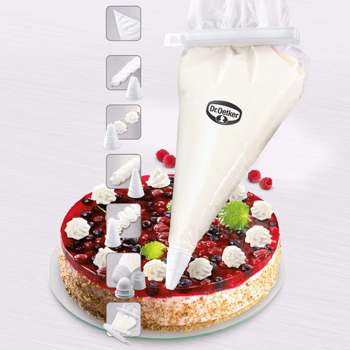 Worek cukierniczy jednorazowy z 4 końcówkami, 10 szt. Dr. Oetker