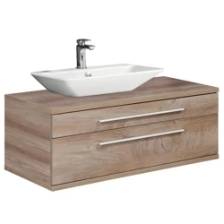 Szafka łazienkowa 110 cm z nablatową umywalką z konglomeratu 80 cm dąb naturalny Stanford Fackelmann