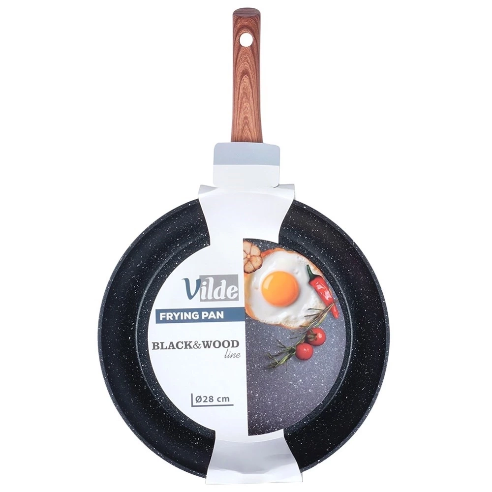 Patelnia granitowa BLACK&WOOD 28 cm