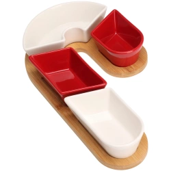Miseczki na przekąski ceramiczne na tacy 5 el.